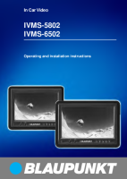 Blaupunkt IVMS-5802 - Owners Manual